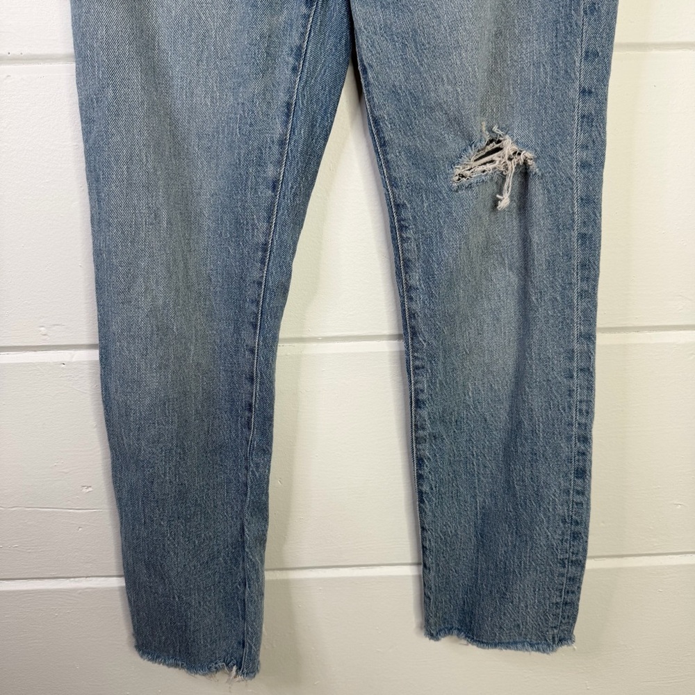 Madewell Perfect Vintage Crop Jean 25 Light Wash Distressed Raw Hem - Picture 3 of 8